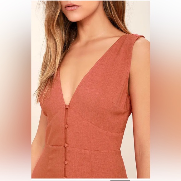 Simpatico Rust Orange Maxi Dress, sz M - Picture 5 of 8